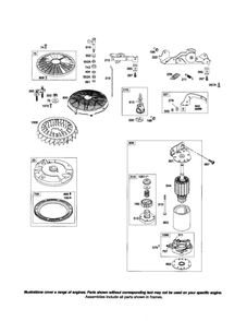 Flywheel/Motor Diagram and Parts List for 44K700 0026-0124 Briggs and Stratton Engine